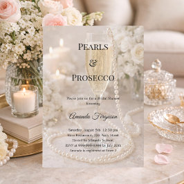 Convites Pearls Prosecco luxury Bridal Shower