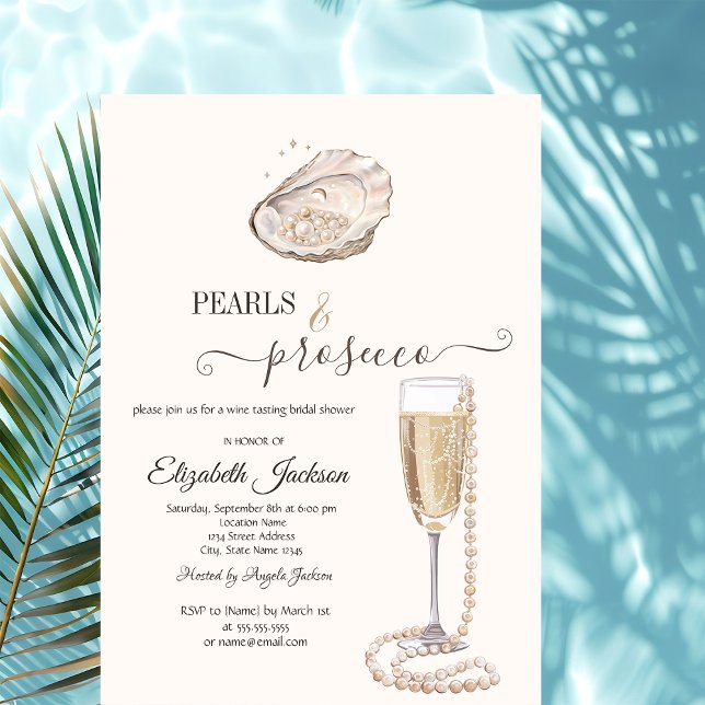 Convites  Pearls & Prosecco Seashell Cream (Criador carregado)