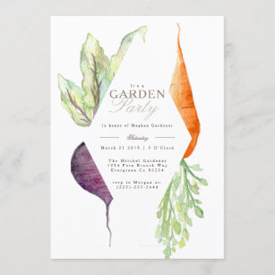 Convites Peça de jardim de vegetação branca   Beterraba e p