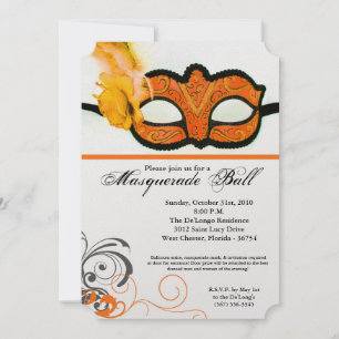 Convites Peça de Mascarada Laranja Máscara Costume Hallowee