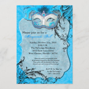 Convites Peça do Dia das Bruxas do traje da máscara da bola