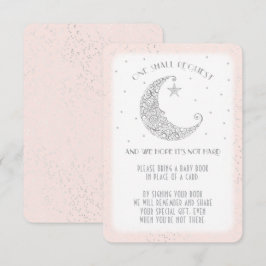 Convites Pedido de Livro Lua Estrela Chá de Bebê Rosa Prata