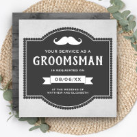 Pedido de Padrinho com Bigode Rústico Vintage