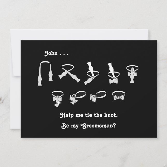 Convites Pedido de Padrinho com Gravata Borboleta (Frente)