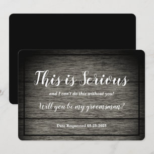 Convites Pedido de Padrinho Isto é Sério Madeira Rústica