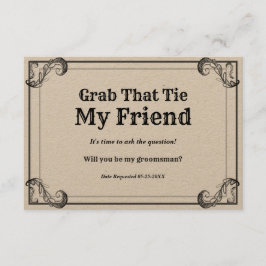 Convites Pedido de Padrinho Vintage Pegue aquela Gravata