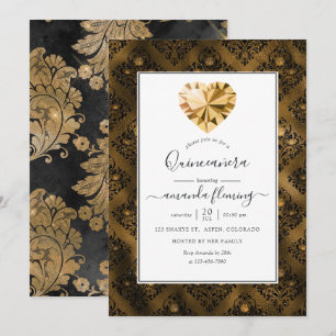 Convites Pedra Âmbar Quinceañera