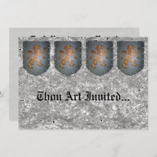 Convites Pedra cinzenta do falso do leão do protetor do