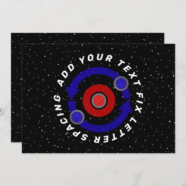 Convites Pedra Curling rolando como a órbita da Terra (Frente/Verso)