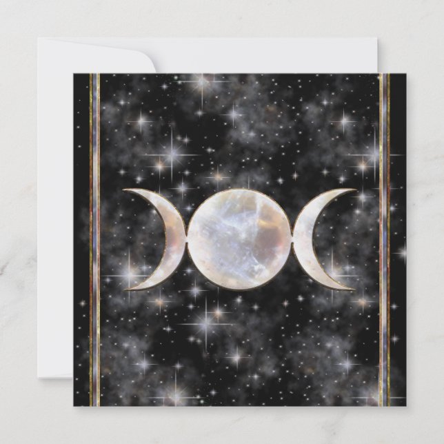 Convites Pedra lunar tripla da lua (Frente)