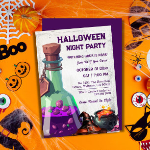 Convites Pedra mágica de bruxaria que cavava o Halloween