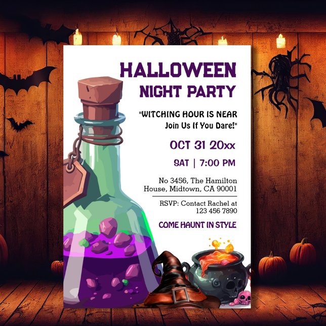 Convites Pedra mágica de bruxaria que cavava o Halloween (Criador carregado)