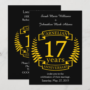 Convites Pedra preciosa Carneliã aniversário de casamento 1