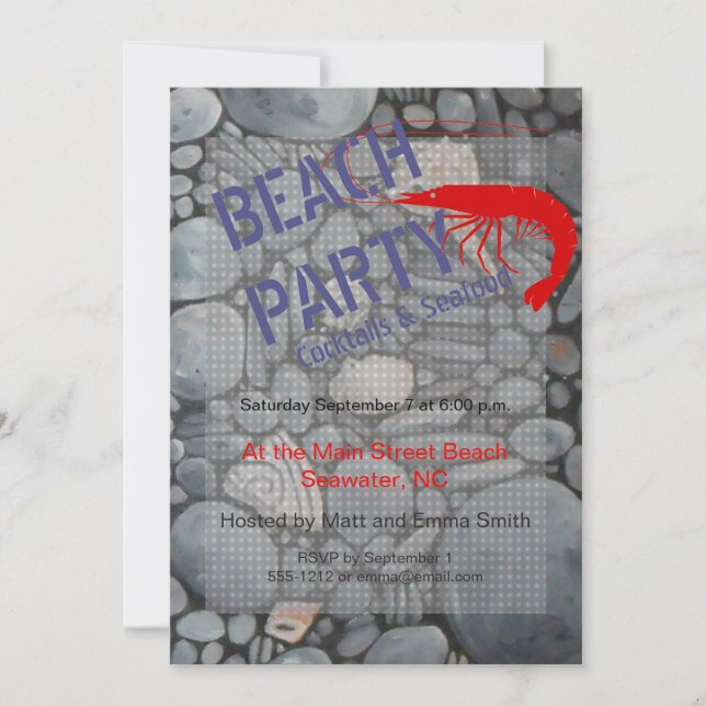 Convites Pedras de Praia Conchas Pebbles Rochas Pintura (Frente)