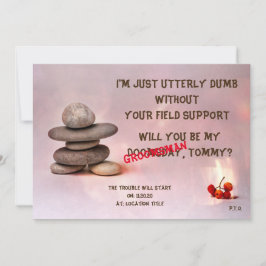 Convites Pedras Zen Samurai personalizáveis para padrinho d