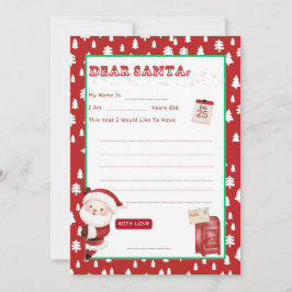Convites Peek a Boo Letter to Santa Wishlist