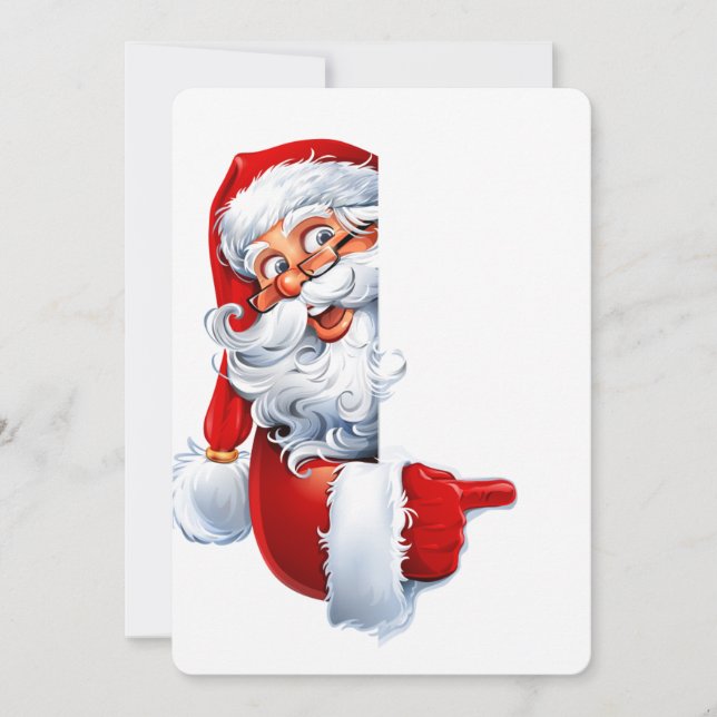 Convites Peeking Santa – Festive Christmas Clipart for Card (Frente)