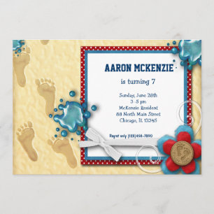 Convites Pegadas de aniversário