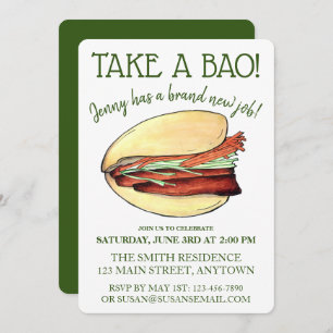 Convites PEGUE UM BAO - Parabéns da Celebração do Bun Pork 