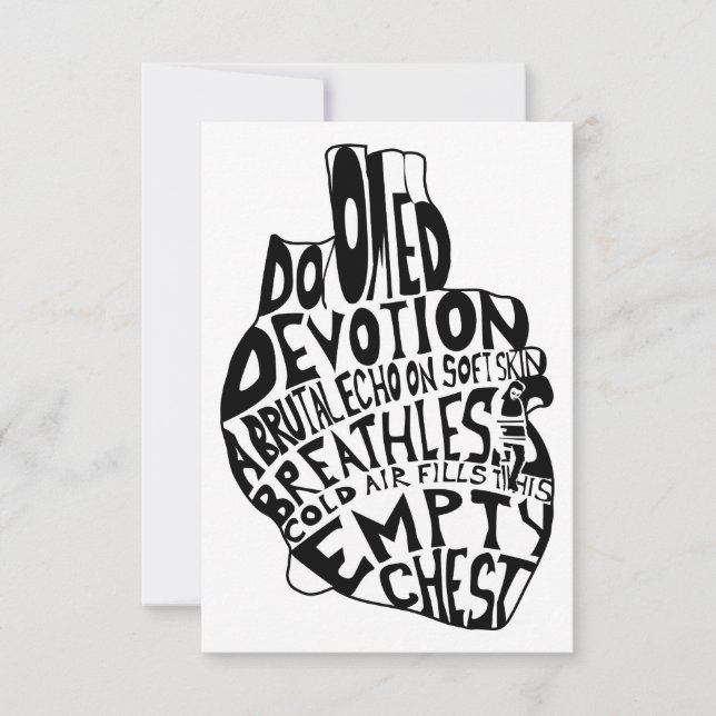 Convites peito vazio: coração anatômico (Frente)