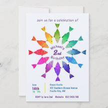 Peixe-arco-íris no oceano com um padrão colorido b