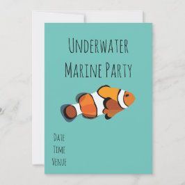 Convites Peixe-Palhaço Festa Marinha Subaquática