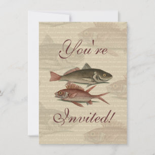 Convites Peixe Perca Vermelha Arte de Pescador