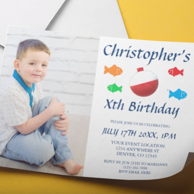 Convites Peixes Coloridos Meninos Qualquer Idade Aniversári (Criador carregado)