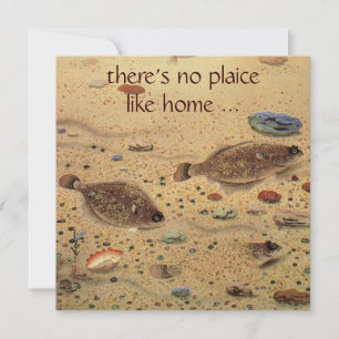 Convites Peixes De Solha Vintage, Festa Engraçada De Aqueci