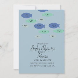 Convites Peixes Nadan Aquarium Azul Chã de Bebê