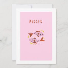 Convites Peixes Rosa, impressão de signo zodiacal
