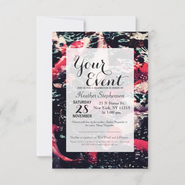 Convites Peixes vermelhos legal de Koi na água (Frente)