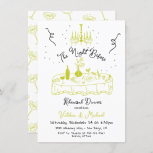 Convites Pele Desenhada À Mão Na Noite Antes Do Janto De En