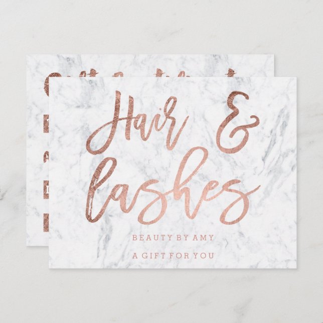 Convites Pêlos de cabelo de certificado de presente são ros (Frente/Verso)