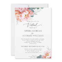 Pêmona Rosa Rosa Blush Floral de Casamento Virtual