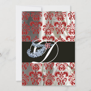 CONVITES PENA DE DIAMANTE VERMELHO BRANCO DAMASCO DE SEDA M