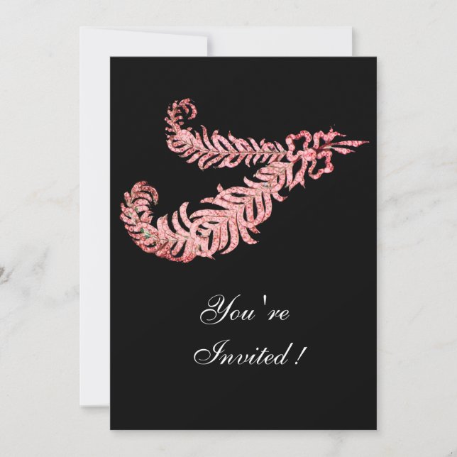 Convites PENAS DE DIAMANTE , rosa (Frente)