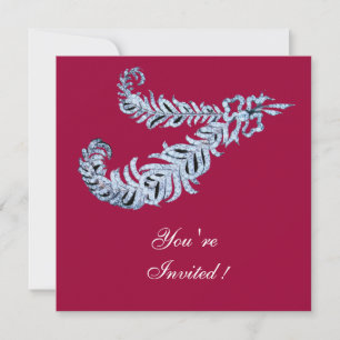 Convites PENAS DE DIAMANTE, vermelho