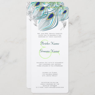 Convites Penas de Peacock Vintage 3