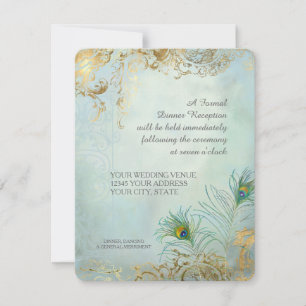 Convites Penas de Penas Elegantes Recepção de Janto Casamen