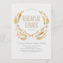 Convites Penas Florais Antlers Woodland Janto de Ensaio