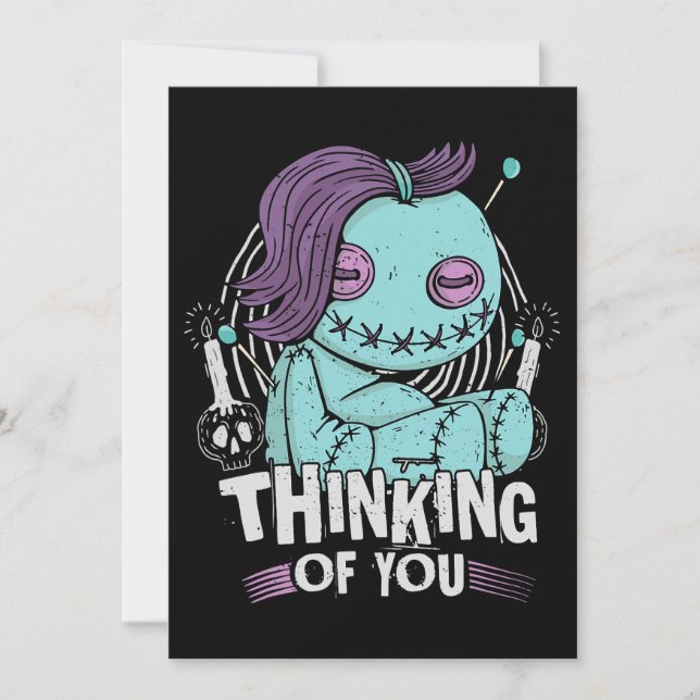 Convites Pensando Em Você, Bonecas Vodu Bonitas E Assustado (Frente)