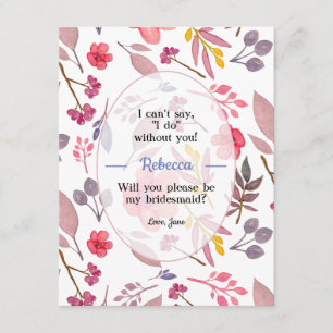 Convites Pense na Dusty Pinks Bridesmaid Card