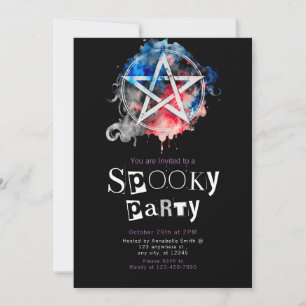 Convites Pentagram Pagan Moderno Halloween Minimalista