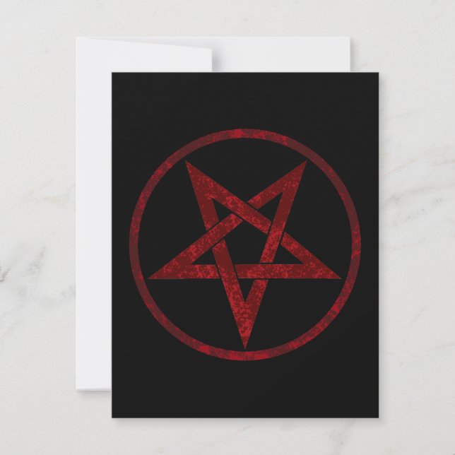 Convites Pentagrama do diabo vermelho (Frente)