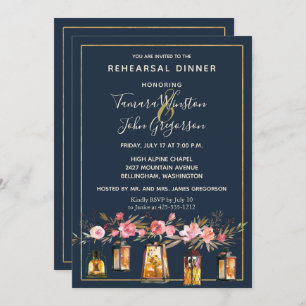 Convites Peões Elegantes Luzes de Cordas Russas Marinho Cor