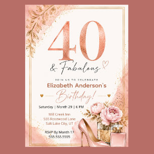 Convites Peônia e Perfume Fabuloso Aniversário de 40 anos
