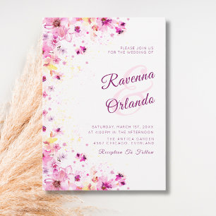 Convites Peônia Rosa Flor de Cerejeira Romance Arte Casamen