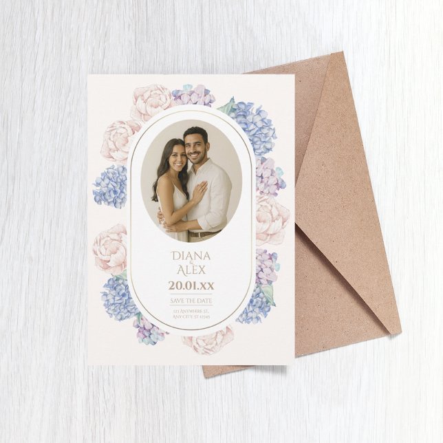 Convites Peônias de aquarela Floral Elegante (Criador carregado)