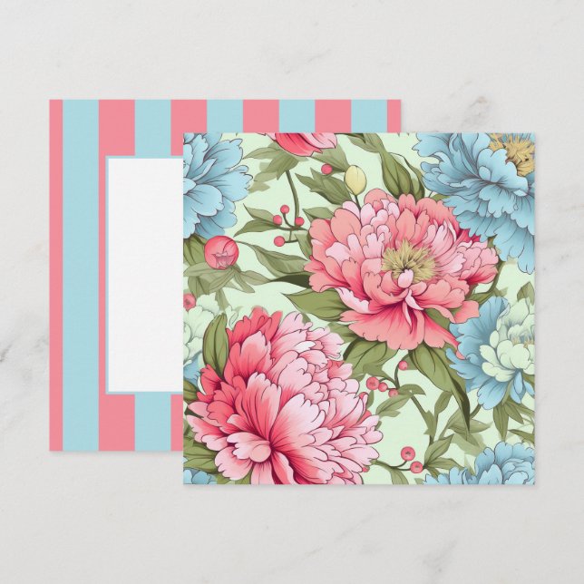 Convites Peônias de Taiwan (Frente/Verso)